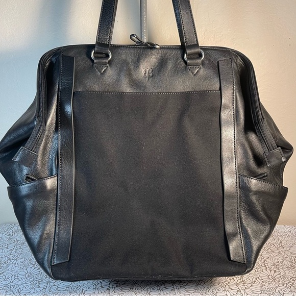 Betabrand Travel Tote Convertible Purse Bag Canvas & Leather - Picture 2 of 15